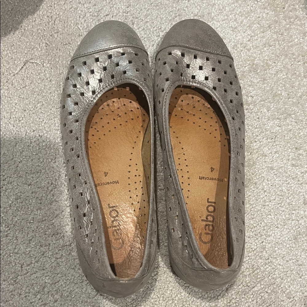 Gabor Women's Silver Perforated Loafers